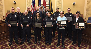 Photo of officers honored